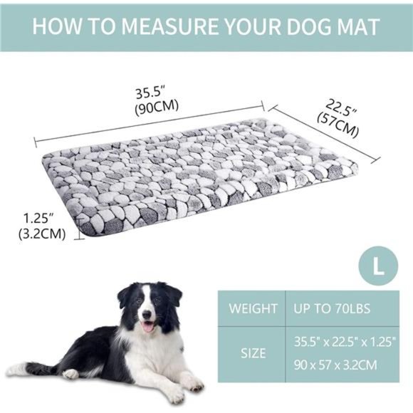 Dog Crate Pad Bed Mat Reversible (Warm & Cool), Soft Pet Sleeping Mat Dog Bed - Picture 2 of 7